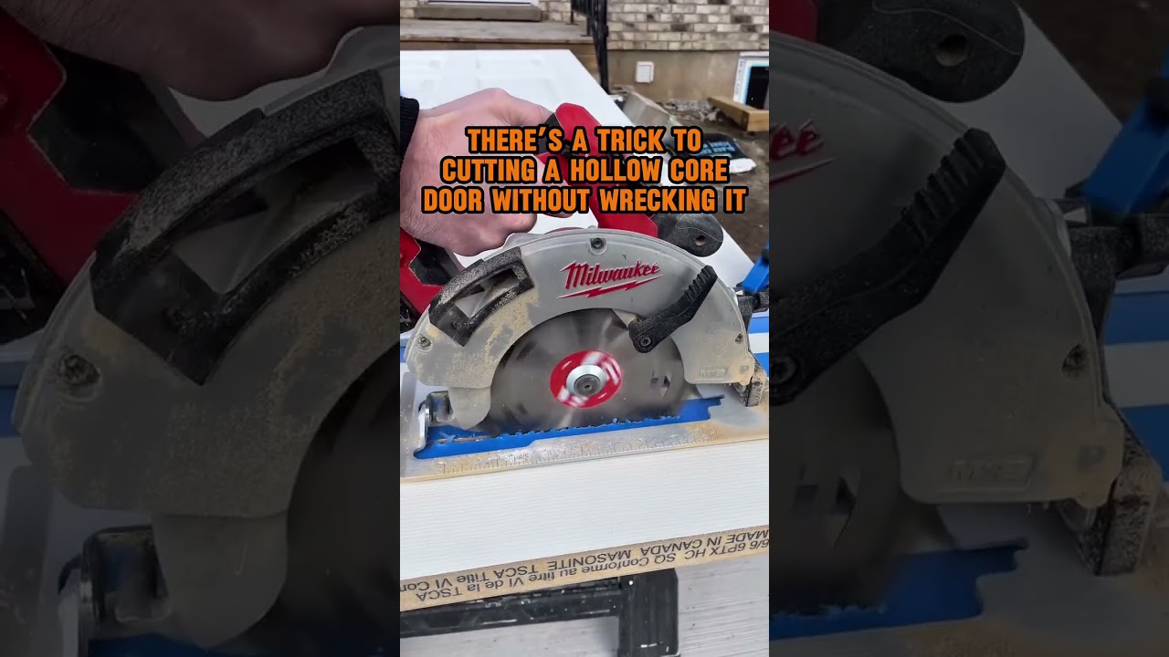 There's a trick to cutting a hollow core door without wrecking it
