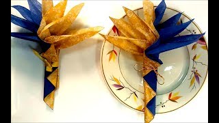 Folding napkins 'Leaves'. Easy origami