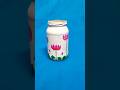 Glass Jar Painting Ideas / Floral Painting On Glass Jar #shorts #acrylicpainting