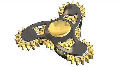 SolidWorks G Tutorial #277 : Fidget spinner (4 gears) - project 24