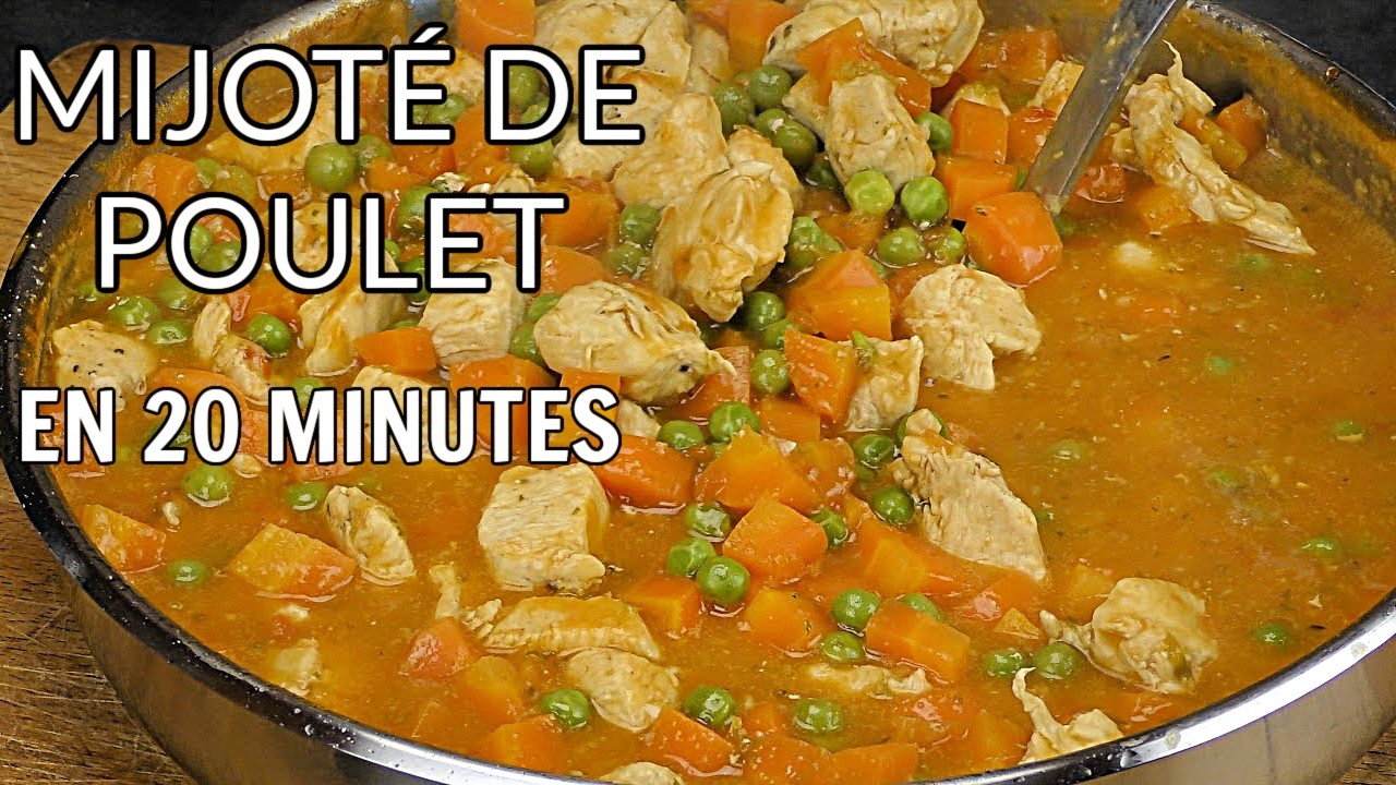 🥘 Mijoté de poulet aux carottes et petits pois | Crémeux et prêt en 20 minutes
