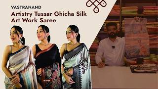 EP 317 Artistry Tussar Ghicha Silk Art Work Saree Just Only 1050 COD Available || Free Shipping screenshot 3
