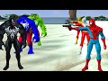 Spiderman funny vs game 5 superheroes vs hulk vs avengers vs venom rescue iron man vs thanos batman