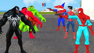Spiderman funny vs Game 5 superheroes vs Hulk vs Avengers vs Venom rescue Iron Man vs thanos &batman
