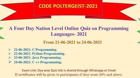 Online Quiz on C Language, Python, Java, C++  || Free Registration || E-Certificates