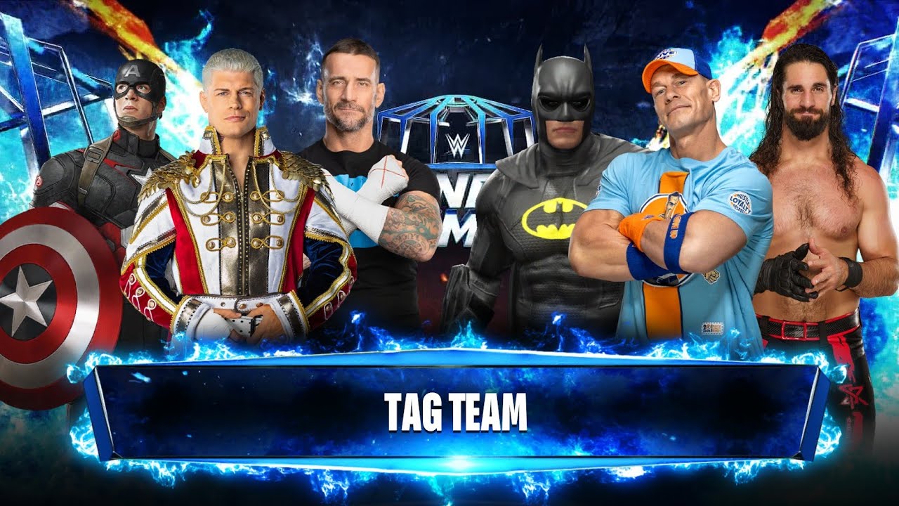 Cody Rhodes Cm Punk Captain America Vs John Cena Seth Rollins Batman New Match wwe2k24 