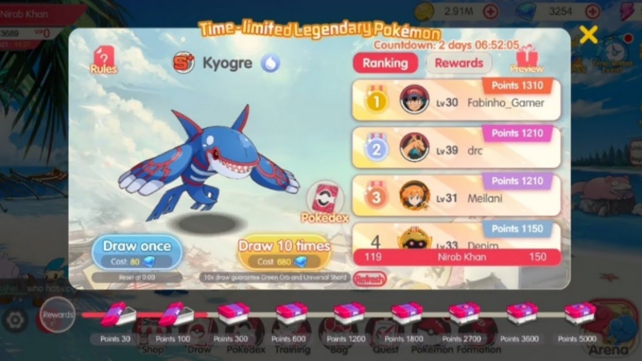 Spending 1400 Diamonds To Get Kyogre In Pocket Incoming