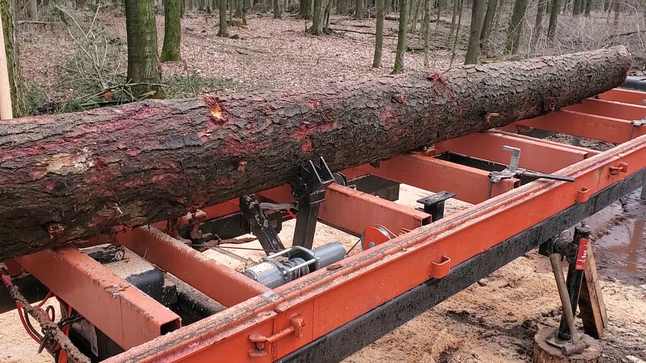 Sawmill winch log turner YouTube
