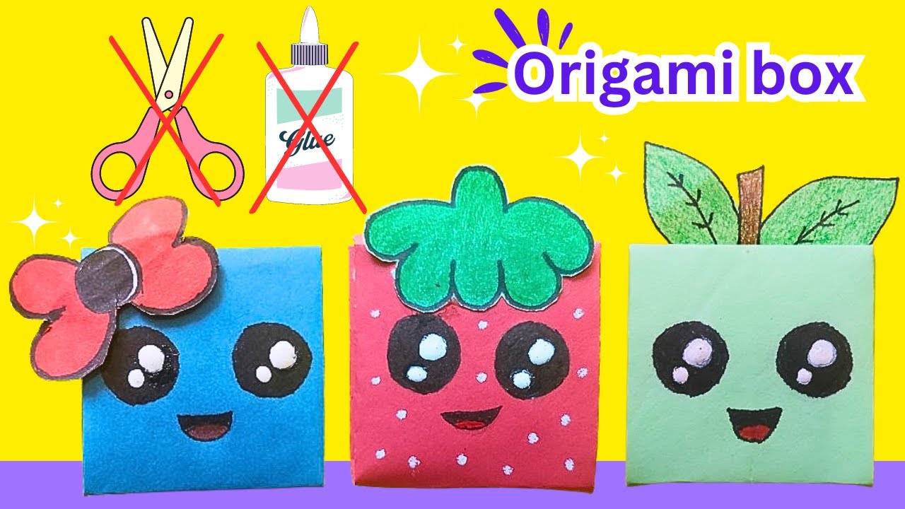 How to make origami box easy step by step square box origami storage