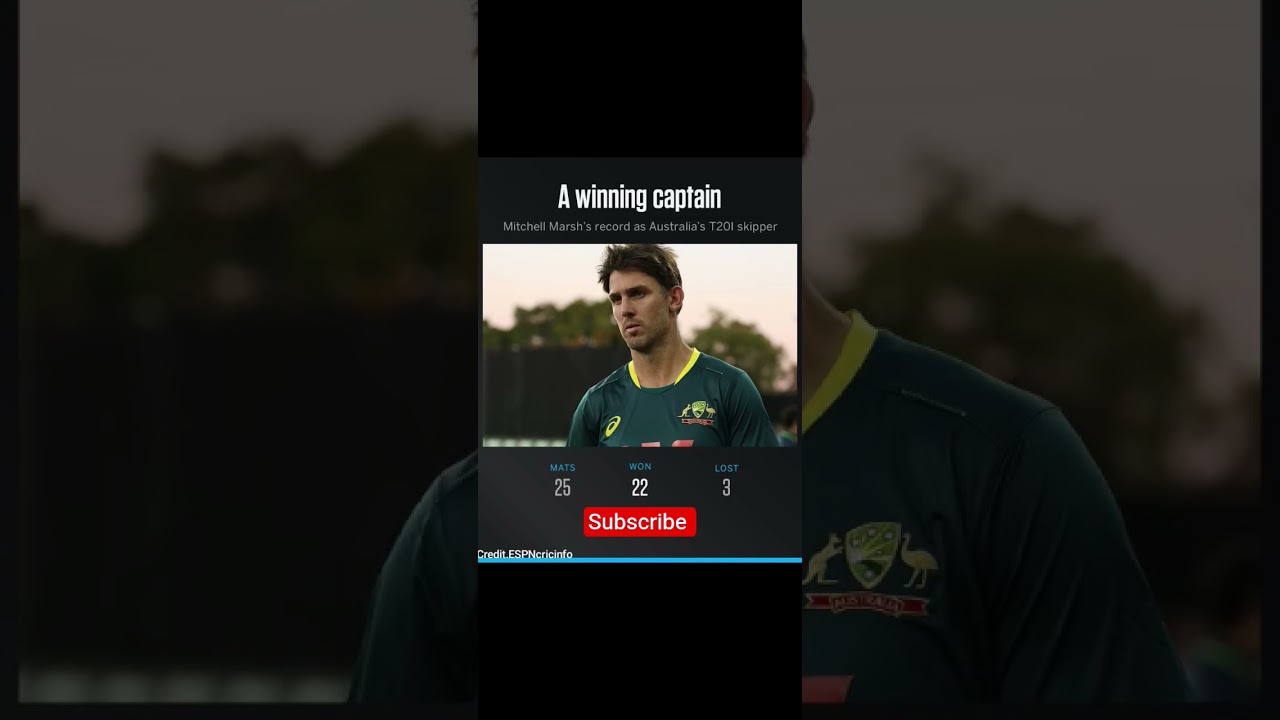 Mitchell Marsh as Australia T20s captain record 