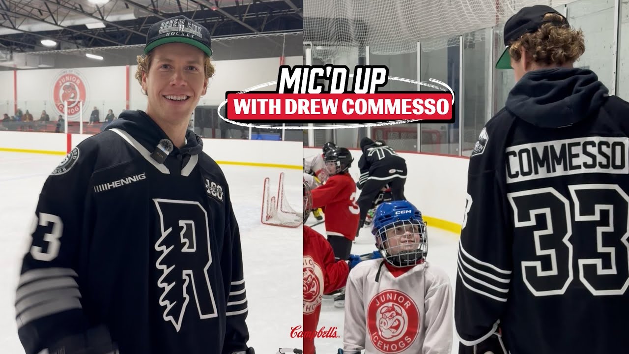 Drew Commesso Mic'd Up - Junior IceHogs 6U - YouTube