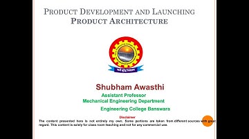 Product Development & Launching : Product Architecture 2 | Shubham Awasthi| B.Tech.|ME| 8th Sem| PDL
