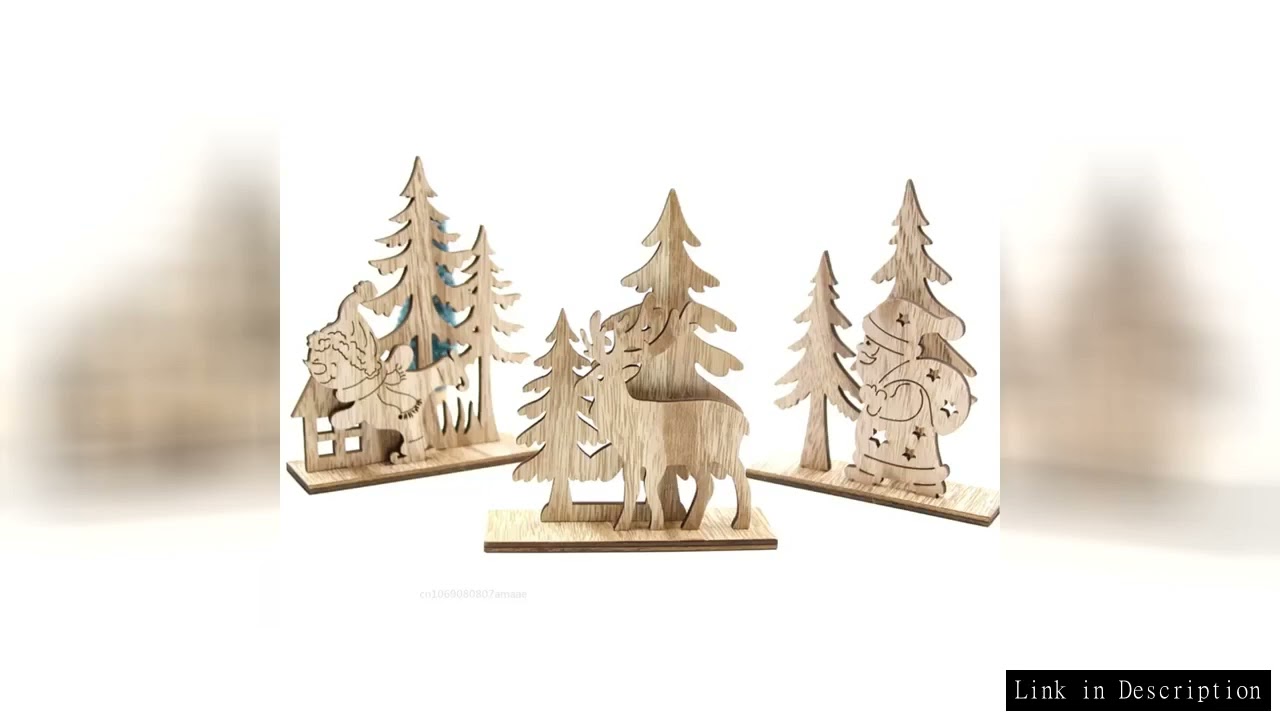 Christmas Decoration Wood Slices with Stand Christmas Wooden Tree/Elk Deer Crafts for DIY Christmas