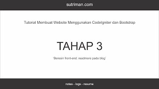 Tutorial Membuat Website dengan CodeIgniter dan Bootstrap Lengkap Tahap 3