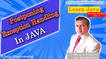 throws clause | Postponing Exception Handling  | Make- Checked Exception | Exception Handling Part 5