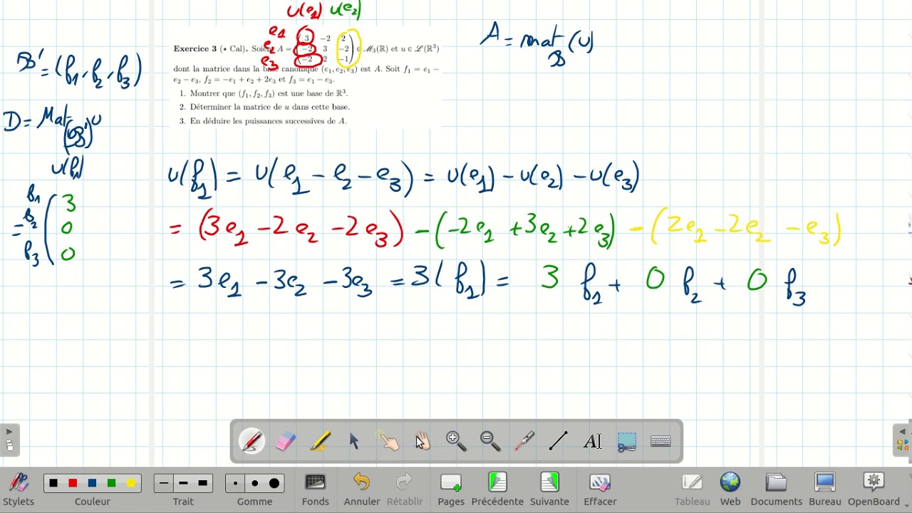 TD Matrices (d'applications linéaires) : Matrice d’un endomorphisme