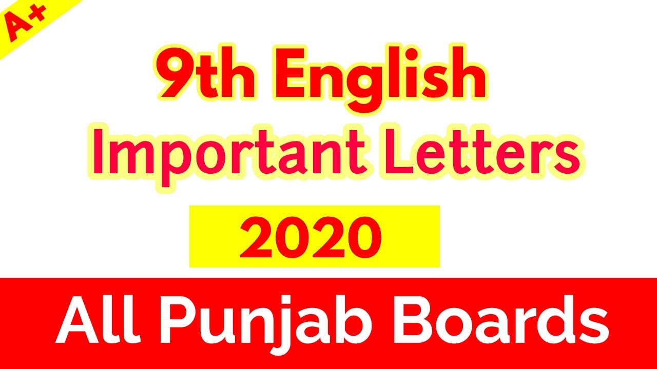 9th class english important letters 2020 | 9th class english guess paper 2020