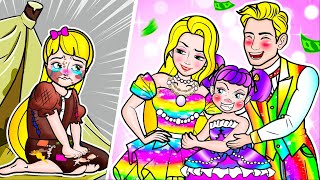 [🐾paper dolls🐾] Broken Heart Daughter and Rainbow Family | Rapunzel Compilation 놀이 종이