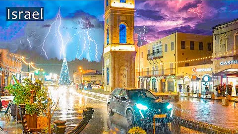 Israel. EXTREME WALK IN THUNDER AND LIGHTNING. Jaf...