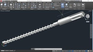 AutoCAD 3D, How to draw hammer drill bit 6mm, autocad