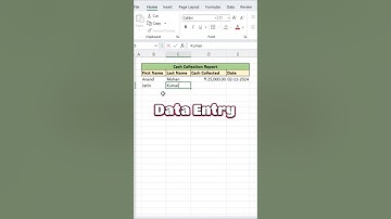 Data Entry Form using shortcut l Amazing tips in excel #excel #excelshorts #ytshorts