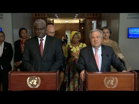 UN Chief & Chairperson of the of the African Union Commission - Media Stakeout (6 May 2019)