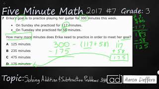 3rd Grade STAAR Practice Solving Addition and Subtraction Problems (3.4A - #4)