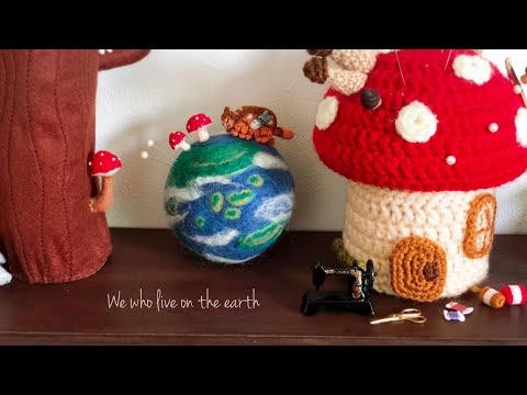 再販♡桃気球♡♡羊毛フェルト 地球】羊毛フェルト - YouTube