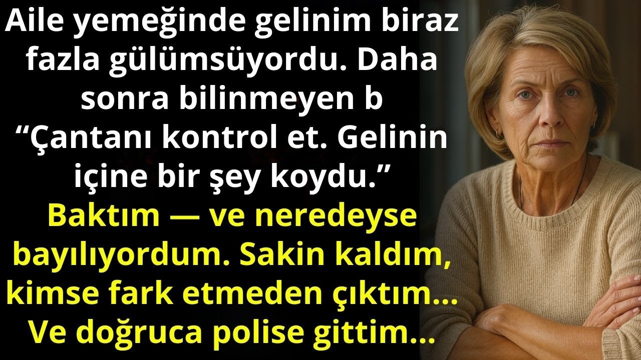 Bir mesaj aldım: “Çantanı kontrol et. Gelinin içine bir şey koydu.” Ben de baktım ve polise gittim…