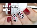Burgundy Floral Nail Art for Fall | Indigo Nails