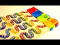マーブルランレースASMR☆HABAスロープ、ダンプトラック　四連ダンプトラック