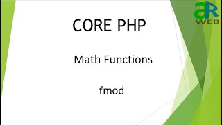 #10 - fmod in PHP || PHP Math Functions