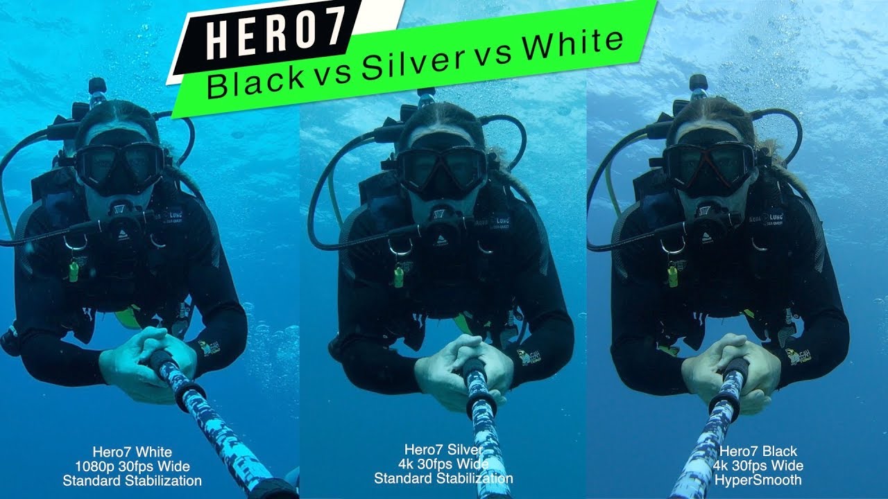 Gopro Hero7 Black Silver White Color Stabilization Underwater
