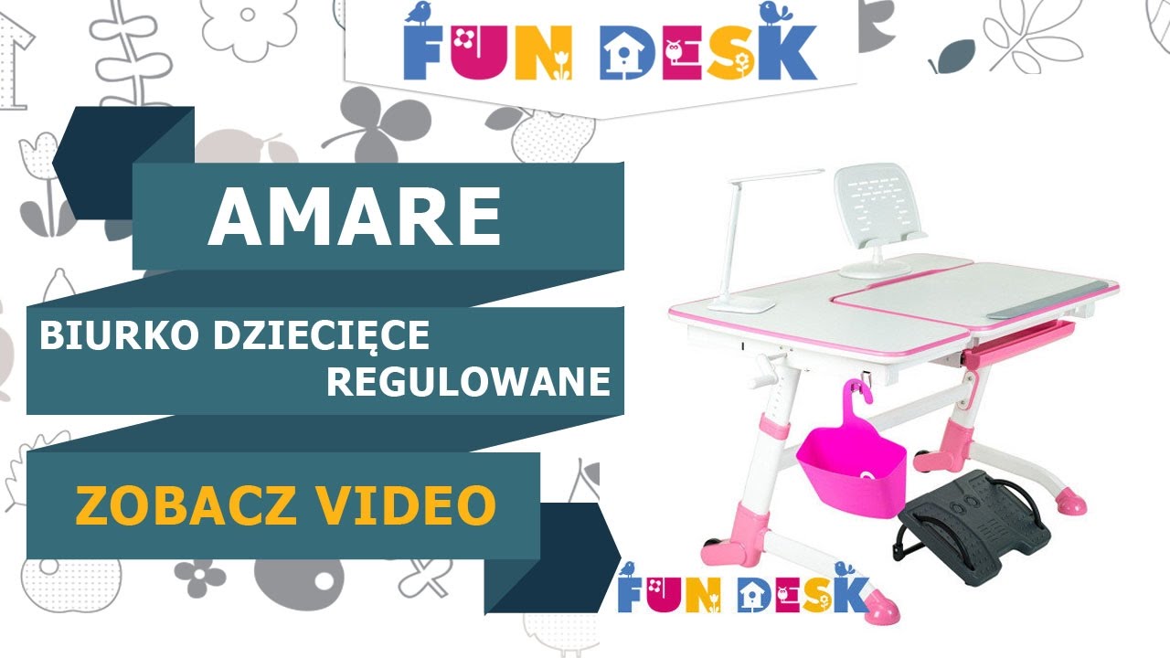 Ergonomiczne [BIURKO DZIECIĘCE REGULOWANE] FunDesk AMARE