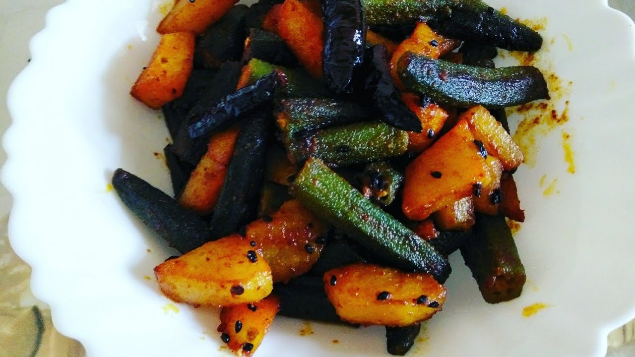 Orkra potato fryAloo bhindi bhajimother's touch YouTube