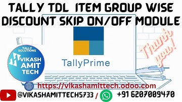 Tally TDL Item Group Wise Discount Skip  Module