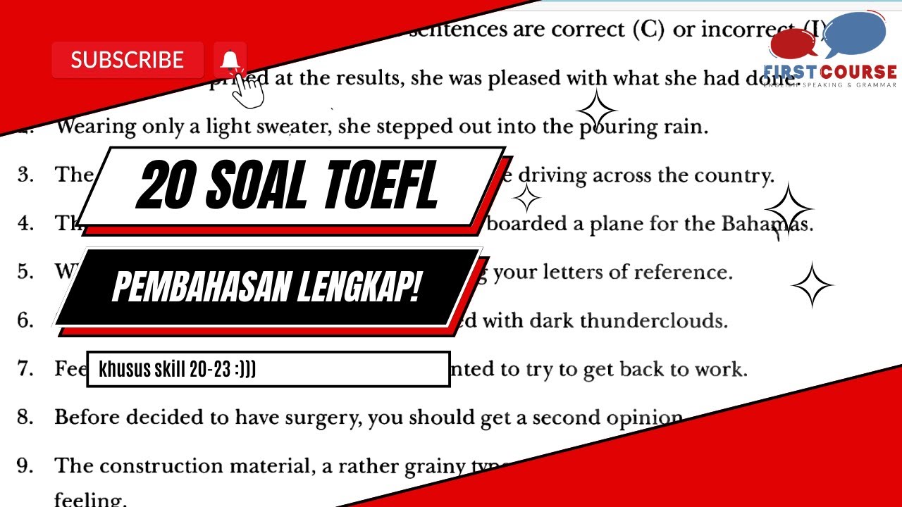#6 20 SOAL TOEFL ITP Structure SKILL 20-23