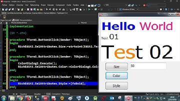 Delphi 024 RichEdit / 06 Color Size text Selected