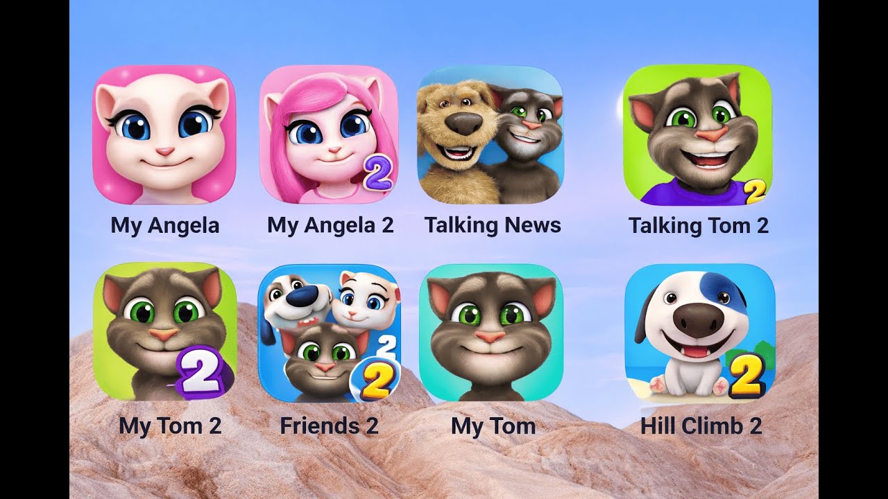 Talking Tom Finds 2,Angela,Scary Anna,Duddu,Zombie Tsunami,Tom Can Dy Run,Talking Tom Cat 2026