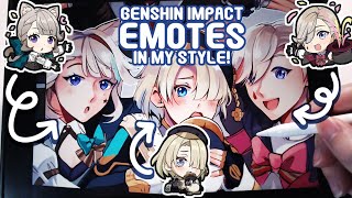 Sketch With Me! | Genshin EMOTES in my Style!