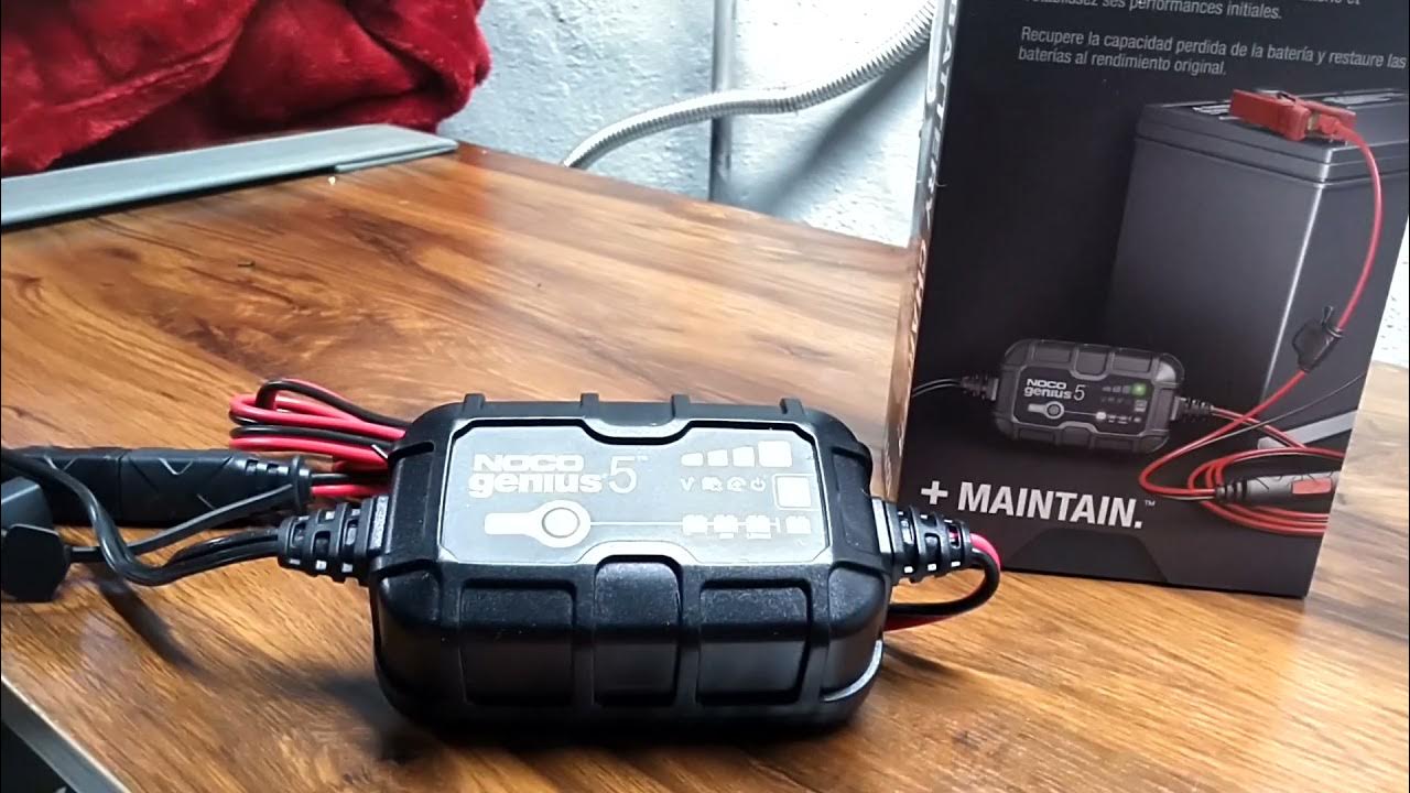 Use and review of the Noco Genius 5 battery charger, tether, with