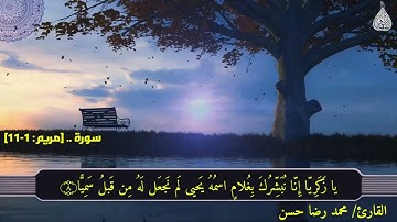 تلاوة مؤثرة يرق لها القلب من سورة..(مريم ) بصوت الشاب/محمد رضا حسن