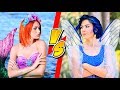Makeup Challenge! 10 DIY Mermaid Makeup vs Fairy Makeup