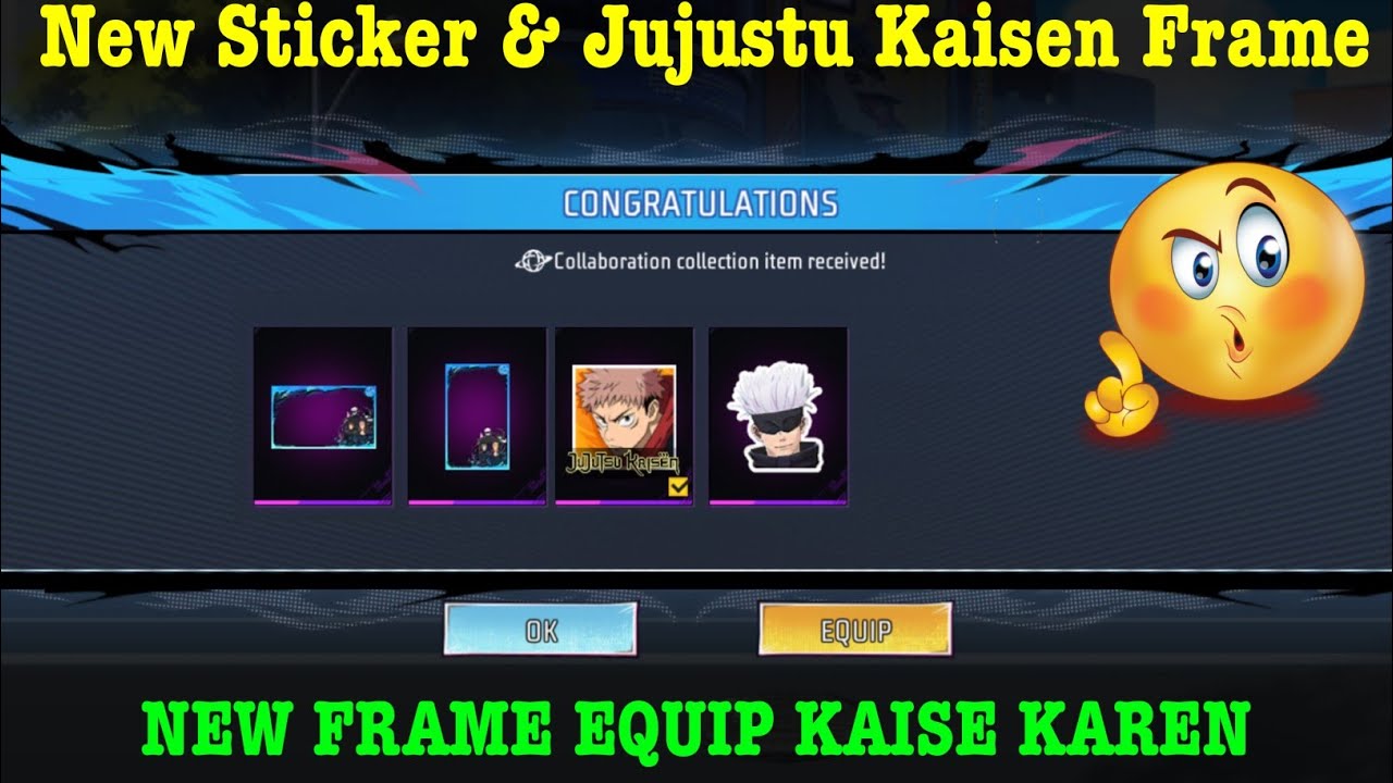 gojo, fushiguro, yuji itadori sticker & Jujustu kaisen Frame Equip Kaise Karen Frame Id Me Kse Lgaye
