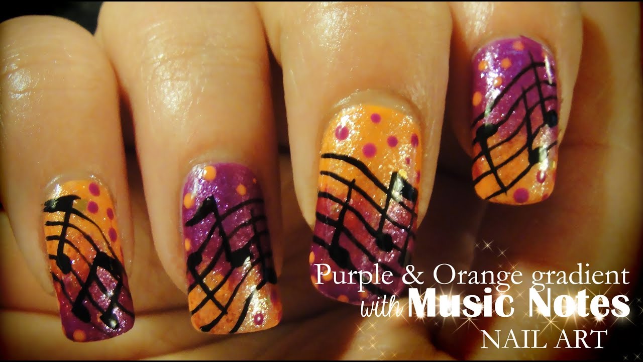 Gel nails, Purple, orange, black nails, glitter nails, konad stamping nail  art. | Turquoise nails, Nails, Black nails