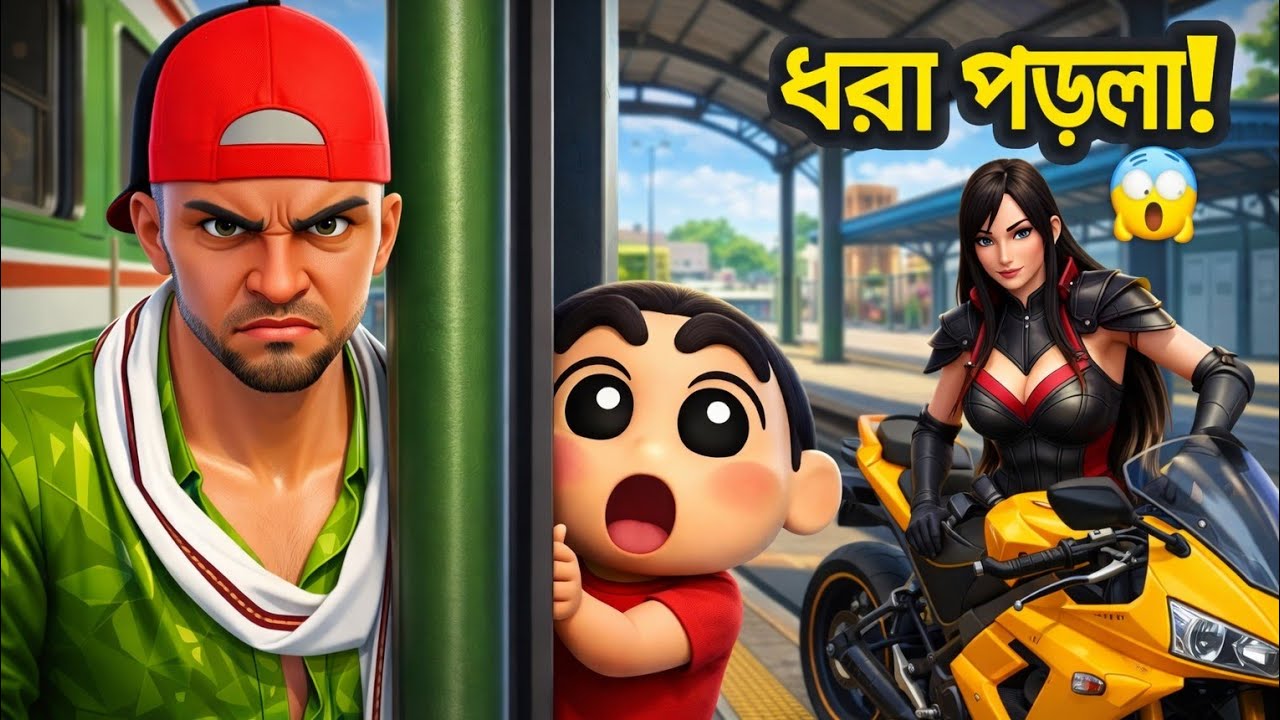 😍সিনচান লুকিয়ে প্রেম করছে 😘 ফ্র্যাংকলিন ধরে ফেললো?😱Indian theft aura simulator Bengali🤑Funny video👍