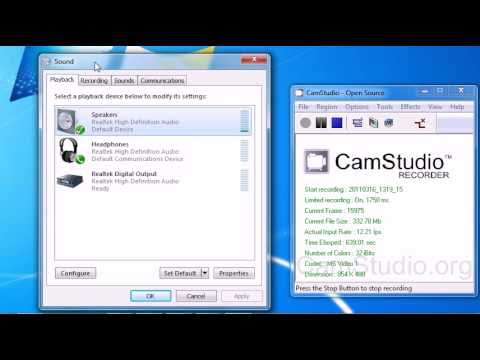 Recording Speakers AND Mic Using Stereo Mix in Windows 7 CamStudio YouTube