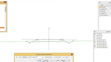 Topocad cross sections, calculation, editing and export