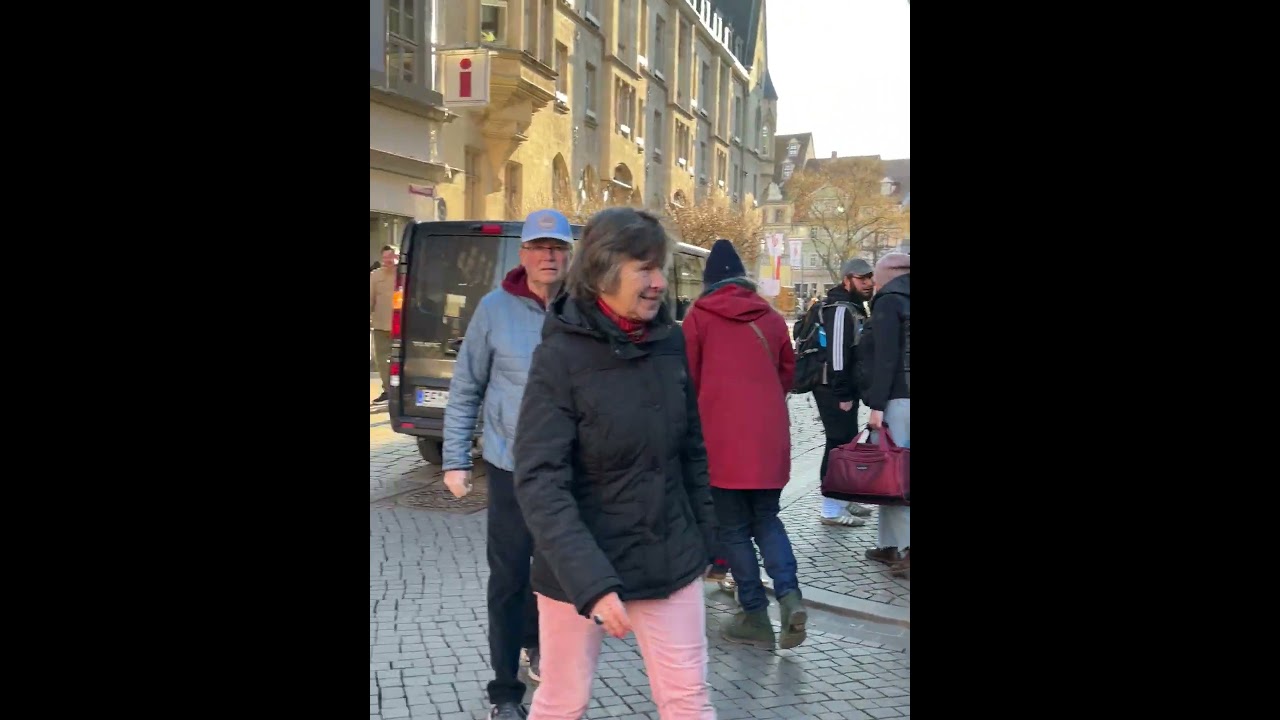 Германия город Эрфурт воскресенье. Прогулка по городу