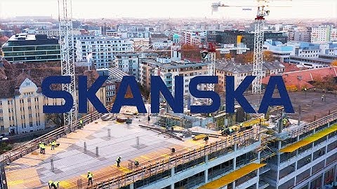 Skanska H2Offices project construction drone video 3